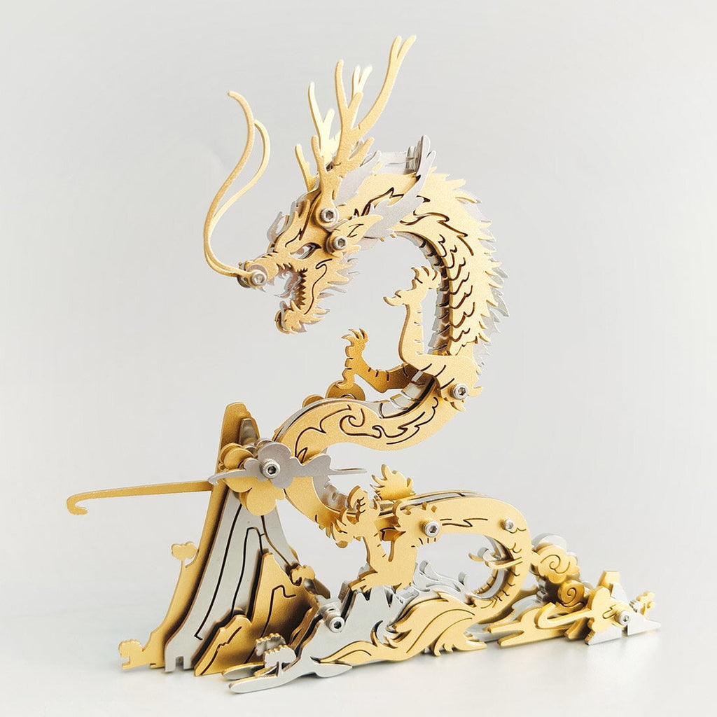 3D Metal Puzzle Dragon 90+ PCS, Steampunk Mechanical Model Kit With DIY Assembly, Home Display Desk Decor For Adult Collectors And Creative Gifts