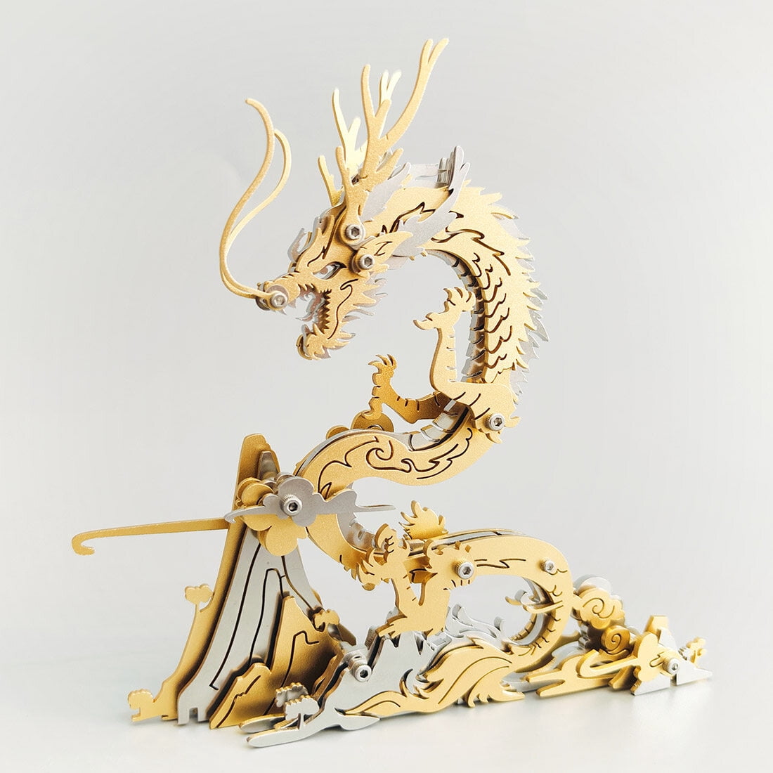 3D Metal Puzzle Dragon 90+ PCS, Steampunk Mechanical Model Kit With DIY Assembly, Home Display Desk Decor For Adult Collectors And Creative Gifts