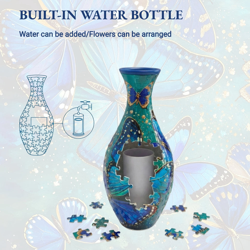 3D Puzzle Vase for Adults, Creative Vase Puzzle for Flowers(Secret Butterfly)