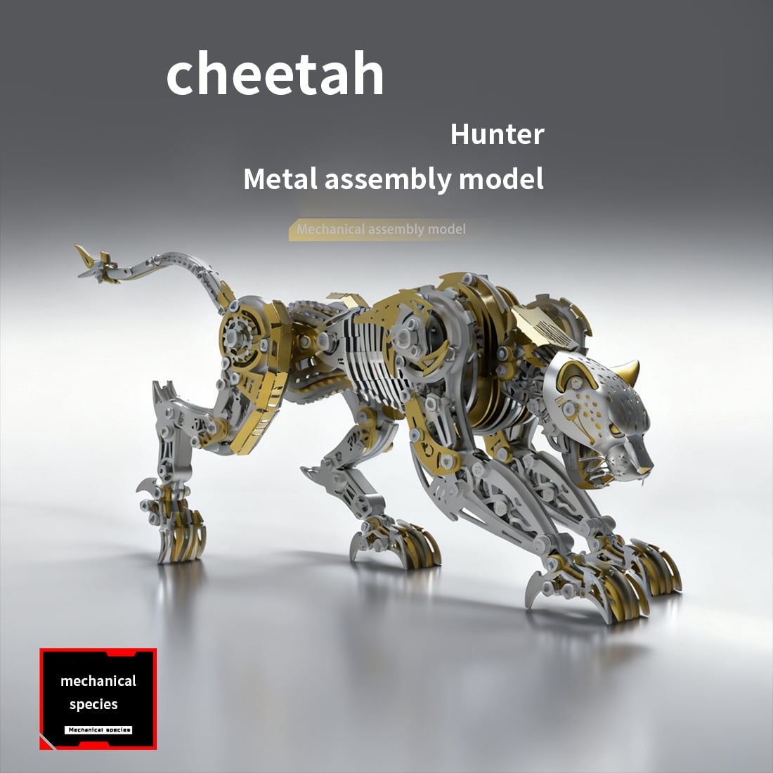 3D Metal Puzzle Leopard Hunter 304 High 506 PCS, Steampunk Mechanical Model Kit With DIY Assembly, Home Display Desk Decor For Adult Collectors And Creative Gifts