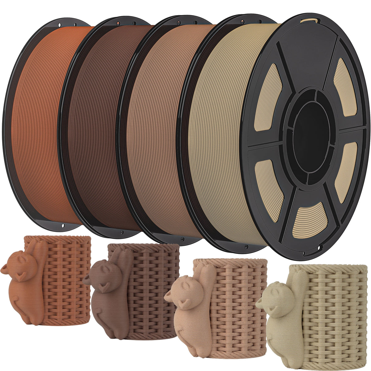 iSANMATE 1.1KG Wood PLA 3D Printer Filament, 1.75mm Cherry Wood Color, Real Wood Texture, ±0.03mm for FDM 3D Printers