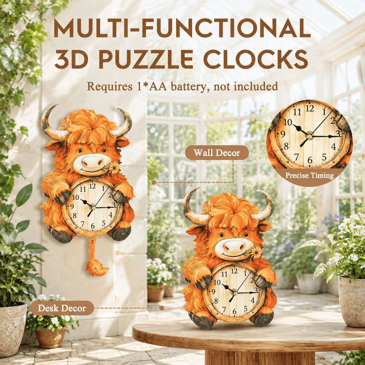 Butterfly Clock 3D Wooden Puzzle Clock DIY Mechanical Craft Kit for Adults Teens