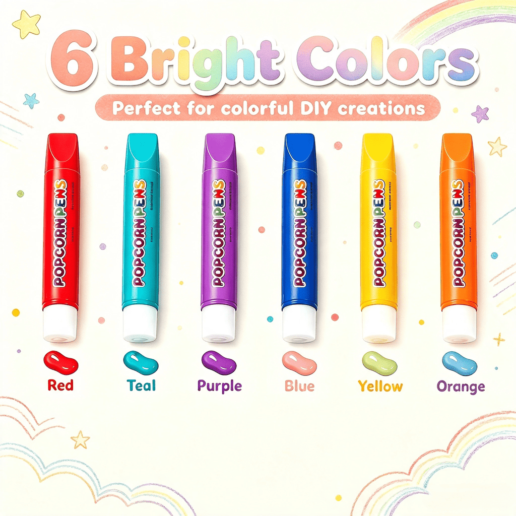 Magic DIY Puffy Popcorn Drawing Pens, Heat‑Activated 3D Raised Bubble Art Markers, Washable Paint Pens for Greeting Cards, DIY Crafts & Scrapbooking
