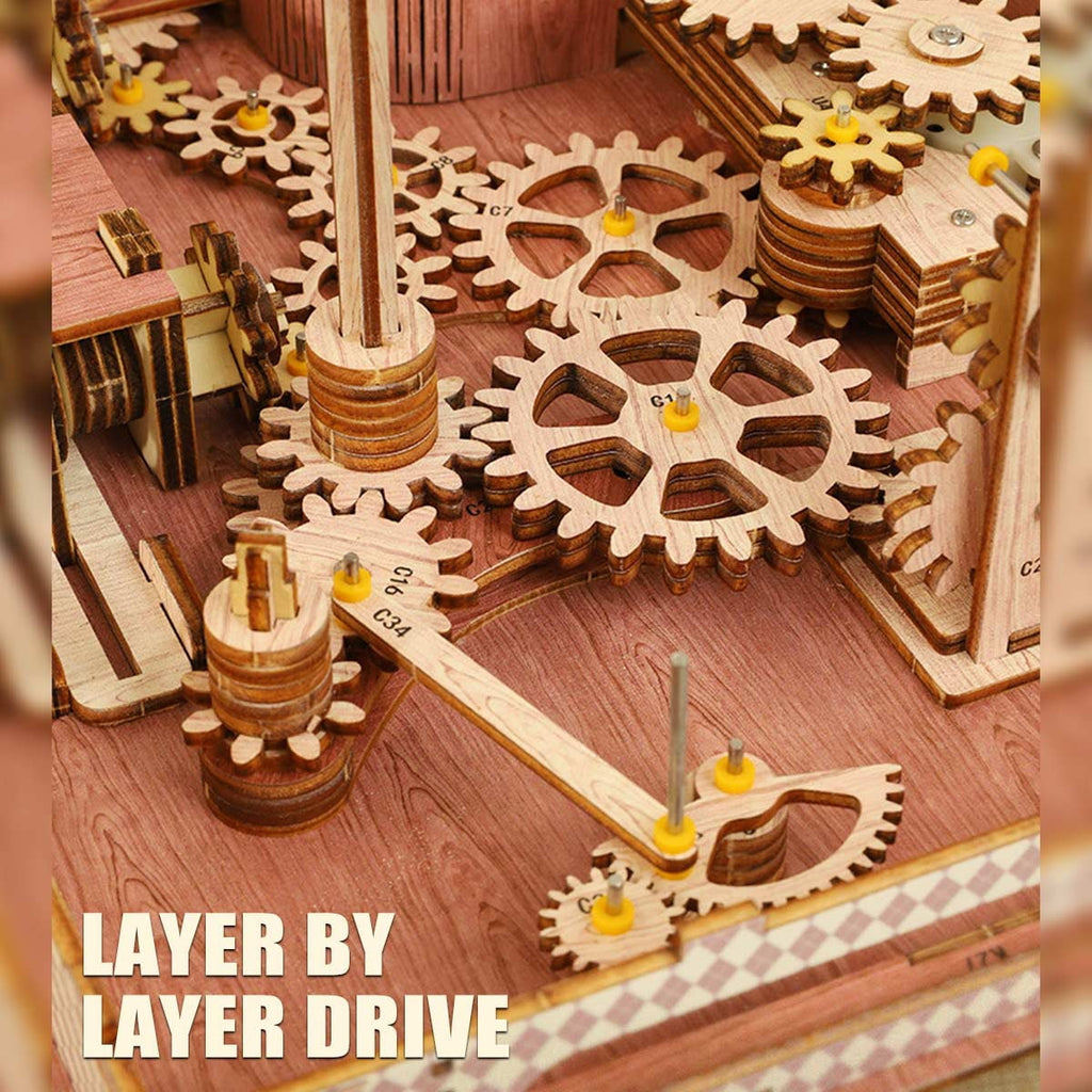 DIY Mechanical French Château, 3D Wooden Puzzle Castle Model Kit, Handcrafted Architectural Decor, Holiday Brthday Gifts