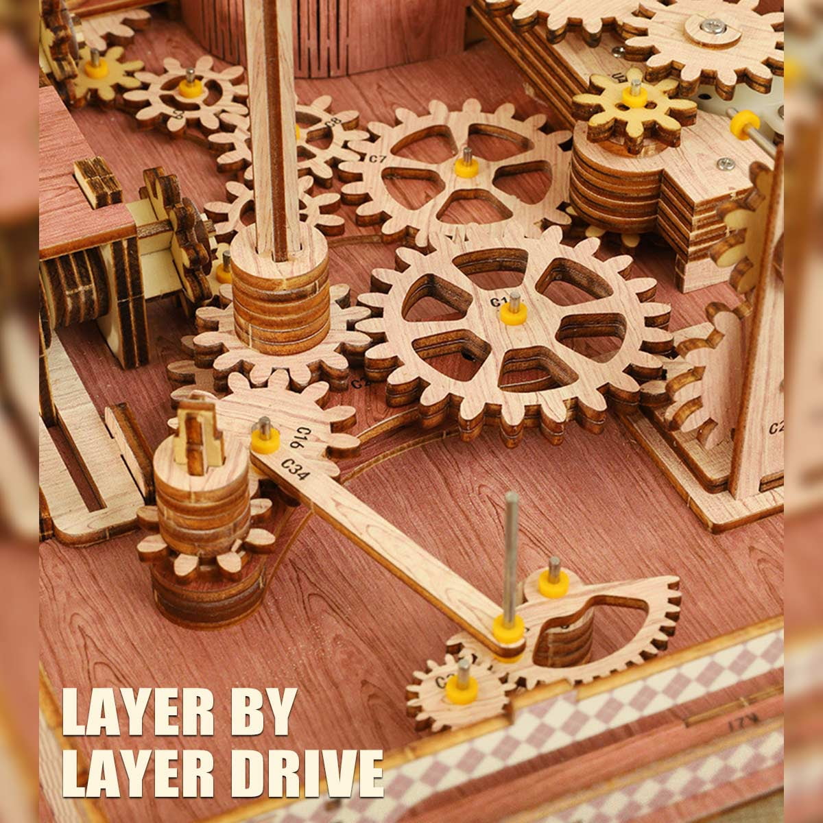 DIY Mechanical French Château, 3D Wooden Puzzle Castle Model Kit, Handcrafted Architectural Decor, Holiday Brthday Gifts