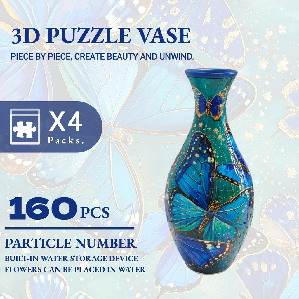 3D Puzzle Vase for Adults, Creative Vase Puzzle for Flowers(Secret Butterfly)