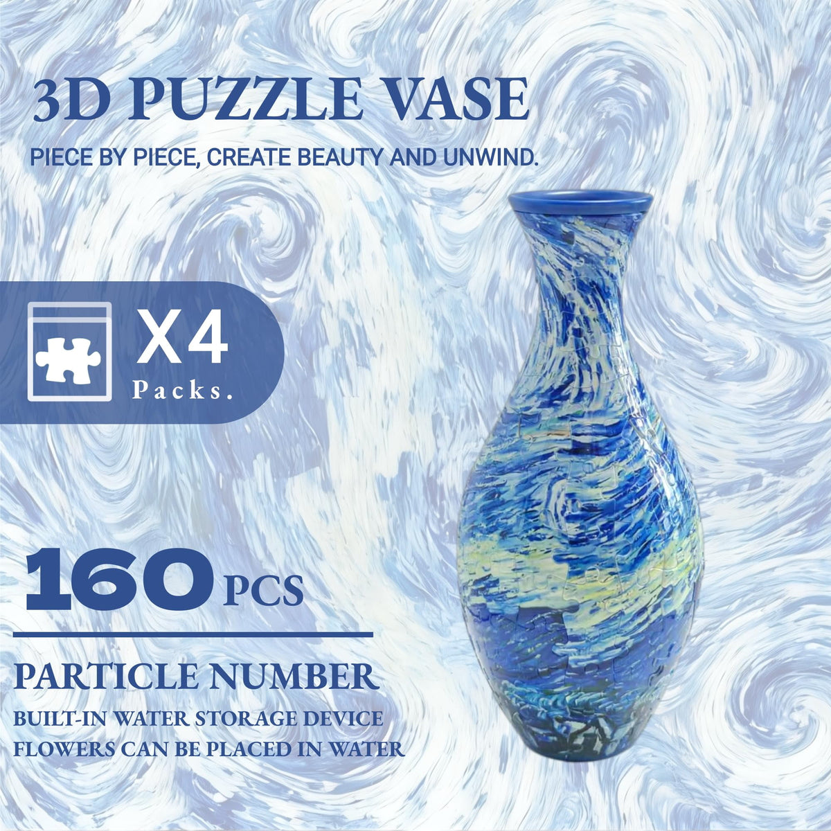 3D Puzzle Vase for Adults, Creative Vase Puzzle for Flowers(Secret Butterfly)