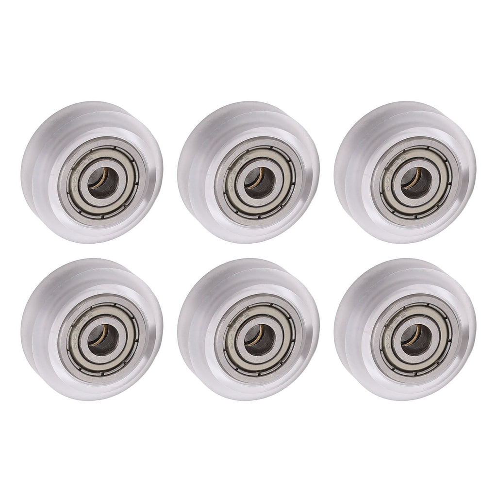 16 Pcs Polycarbonate Bearing Pulley Wheels Set for 3D Printers Transparent High Precision Smooth Motion Assembly Parts - 24 mm OD / 0.94 in x 5 mm ID / 0.2 in