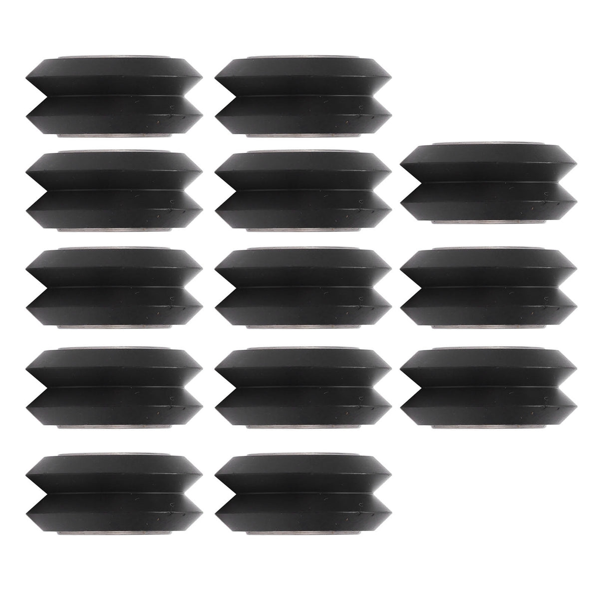 13Pcs Premium 3D Printer Wheel Set POM V Shape Wear Resistance Bearing 625ZZ Black Carbon Steel Pulley Accessories For Exact Printing 0.96 inches / 24.4 mm OD