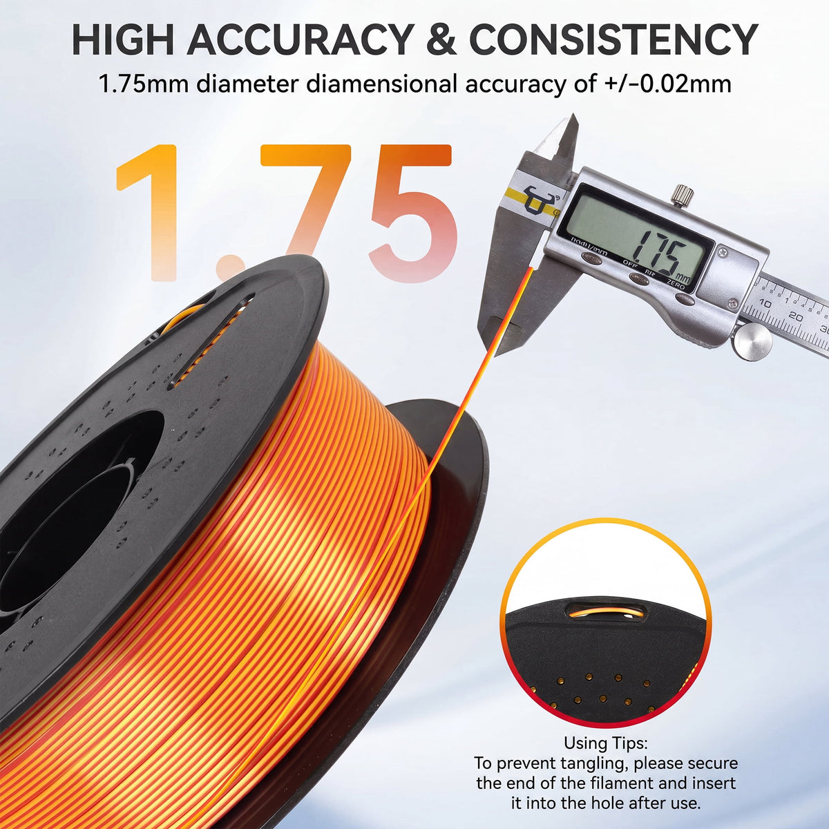 Epelay PLA Plus 3D Printer Filament, 1.75mm, 1kg Spool, White, Compatible with Most FDM Printers