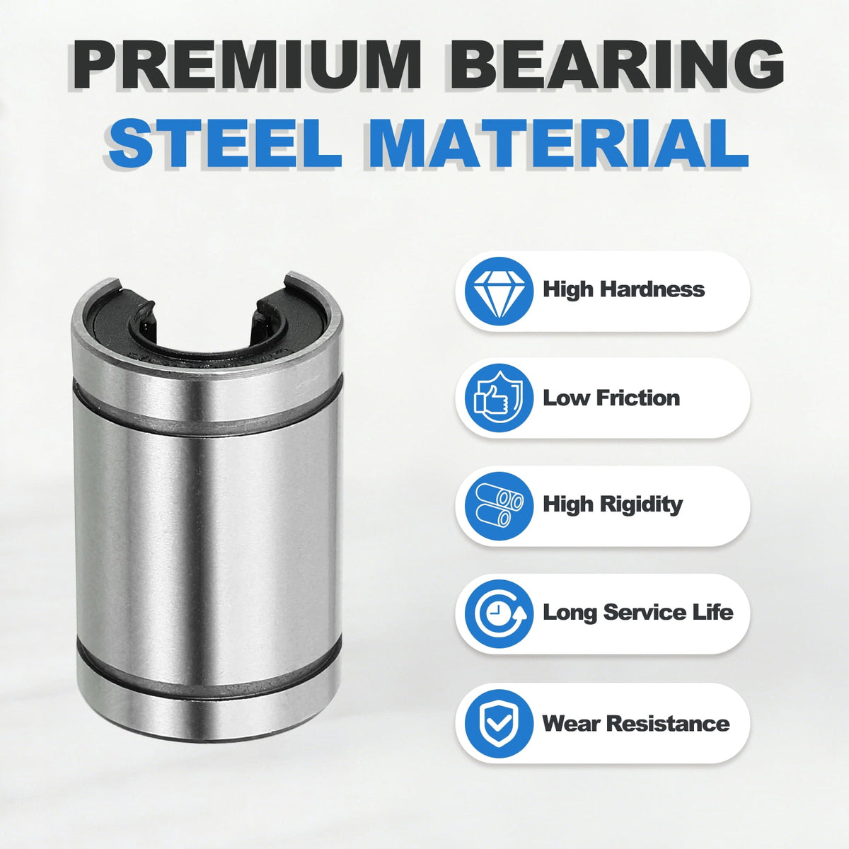 Uxcell 4 Pcs LM16UUOP Open Type Linear Ball Bearings, 10mm Bore Dia 19mm OD Linear Motion Bushing with Double Side Rubber Sealed for CNC Machine 3D Printer, Silver