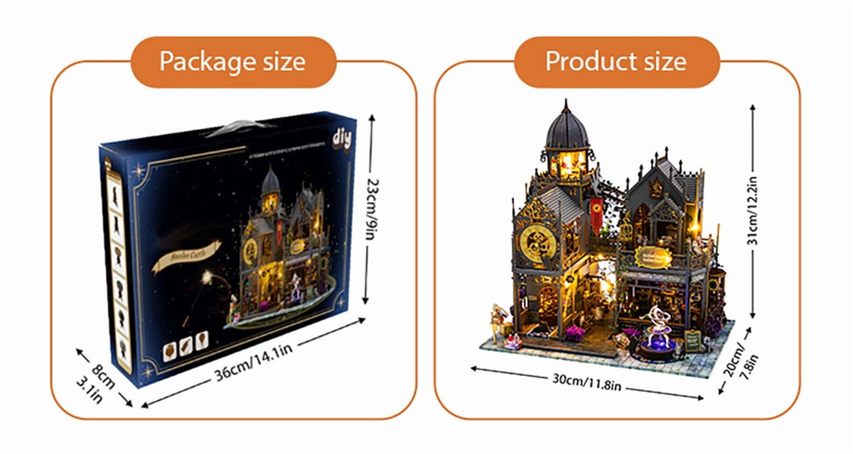 3D Wooden Puzzle Time Post Office Model Art & Craft Kits, DIY Assemble Miniature House Display Model