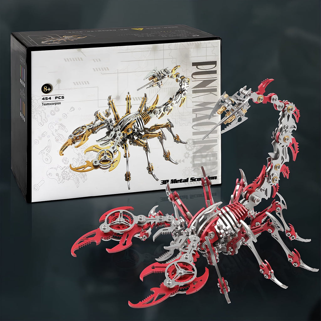 Metalkitor Scorpion 3D Metal Puzzle Kit - 454 Pcs, Mechanical Model for Adults/Teens, Golden, Ideal Gift & Decor