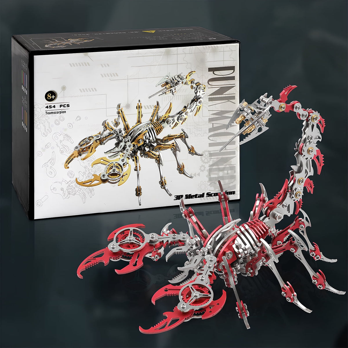 Metalkitor Scorpion 3D Metal Puzzle Kit - 454 Pcs, Mechanical Model for Adults/Teens, Golden, Ideal Gift & Decor