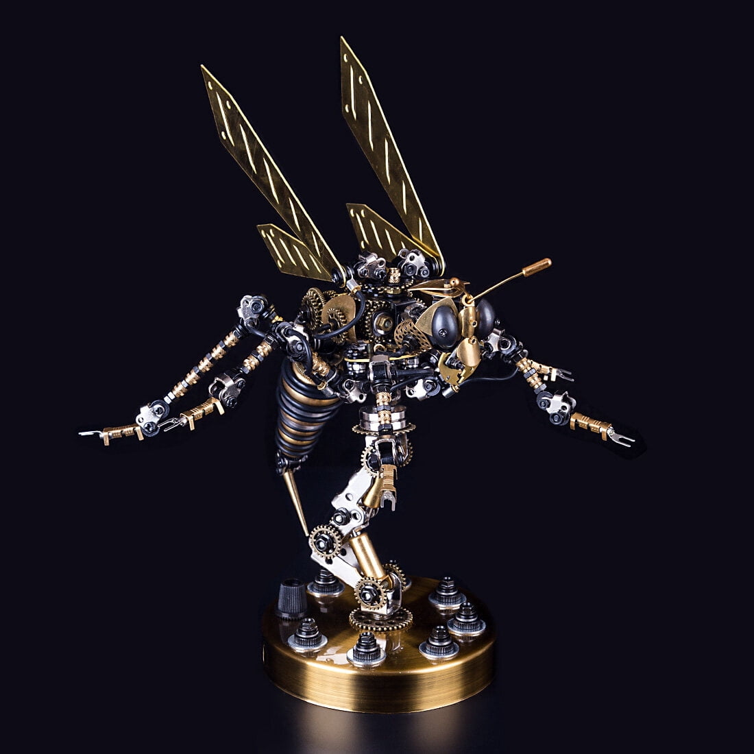 3D DIY Mechanical Wasp Model Kit 1000+PCS Steampunk Insect Puzzle with Movable Joints & Wings, Collectible Decor & Creative Gift for Teens 15+ and Adults
