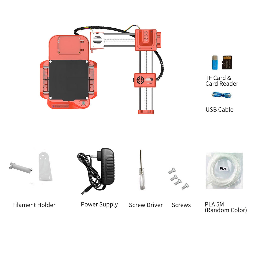 EasyThreed 3D Printer for Kids Mini Desktop 3D Printer 100x100x100mm Print Size No Heated Bed One-Key Printing with TF Card PLA Sample Filament for Beginners Household Education