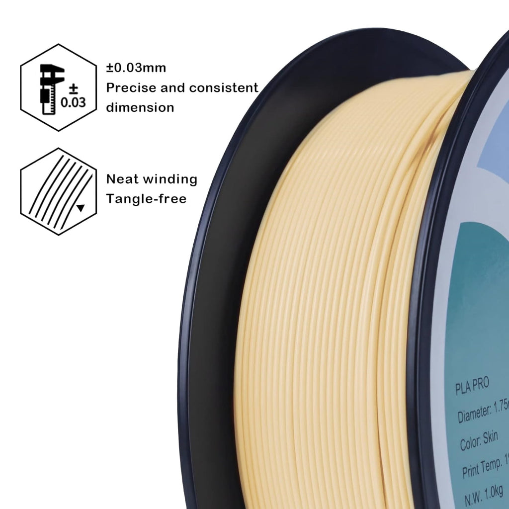 Ziro 3D PLA PRO Filament, 1.75mm 1kg, Metallic Silver