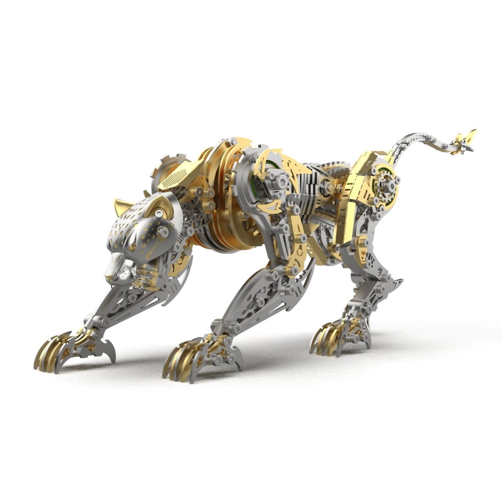 3D Metal Puzzle Leopard Hunter 304 High 506 PCS, Steampunk Mechanical Model Kit With DIY Assembly, Home Display Desk Decor For Adult Collectors And Creative Gifts