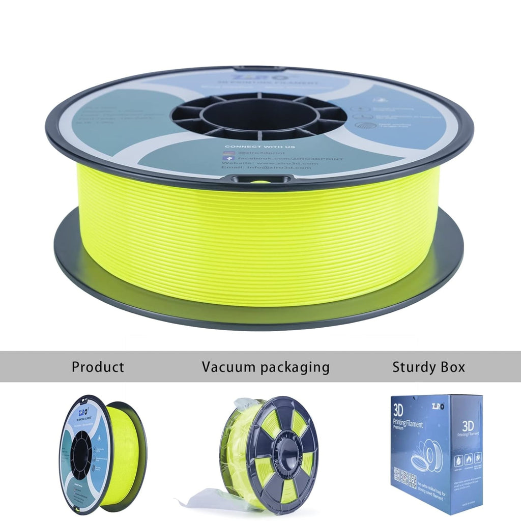 Ziro 3D PLA PRO Filament, 1.75mm 1kg, Metallic Silver