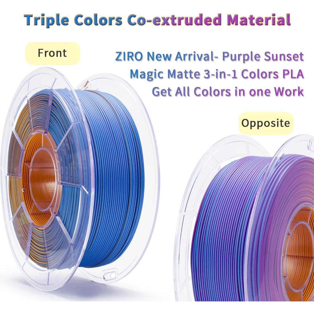 Ziro 3D Tri-Color Matte PLA 1.75mm 1kg, Volcano