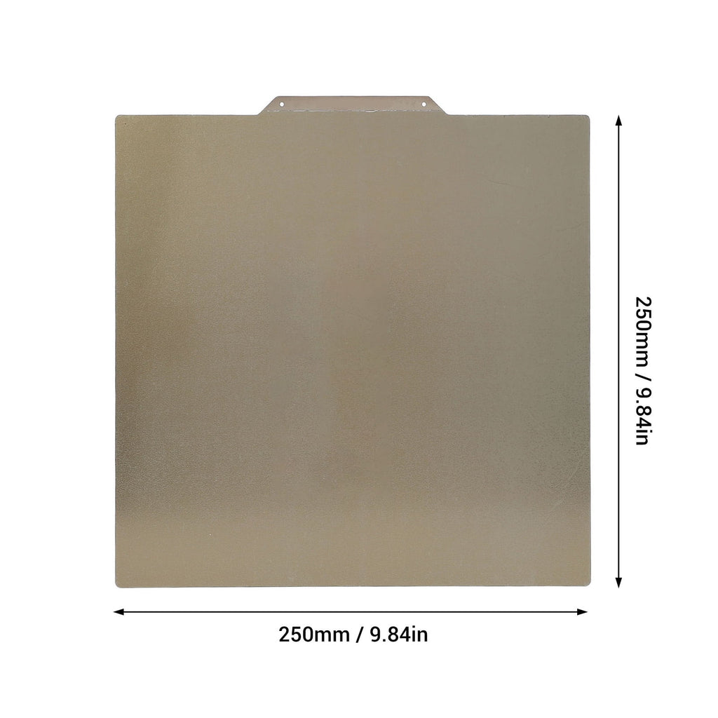 Textured Smooth PEI Build Plate 9.84x9.84 inches Double Sided 3D Printer Platform