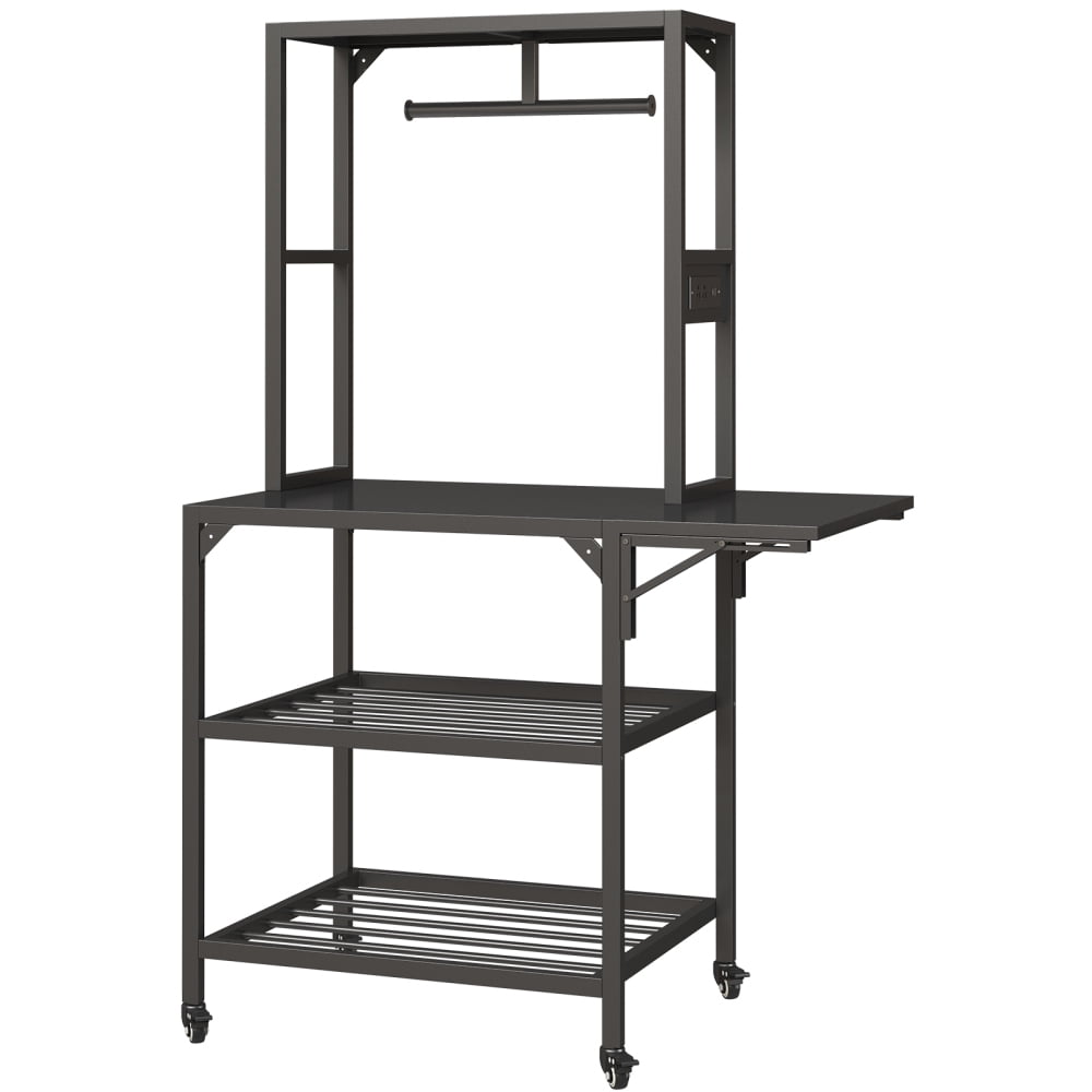 Gearwell 3D Printer Cabinet, Double Layer Printer Enclosure with Filament Storage Rack, T-Shaped Filament Bar, Noise-Reducing Dust-Proof Design for Studio Office