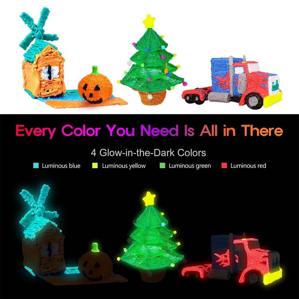 3D Pen PLA Filament Refills, 1.75mm PLA Filament Pack of 20 Colors Each Color 16 feet, Total 320 Feet, Create Professional Safety Refill for Kids, for 3D Pens and 3D Printers Arts