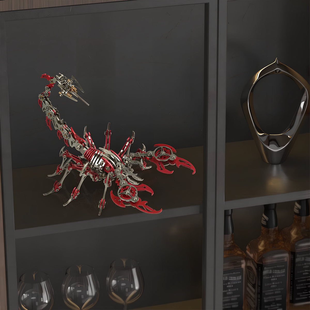 Metalkitor Scorpion 3D Metal Puzzle Kit - 454 Pcs, Mechanical Model for Adults/Teens, Golden, Ideal Gift & Decor
