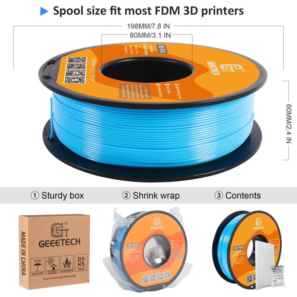 Geeetech 1.75mm PLA 3D Printer Filament, 1kg Spool (2.2lbs), Dimensional Accuracy +/- 0.03mm,yellow