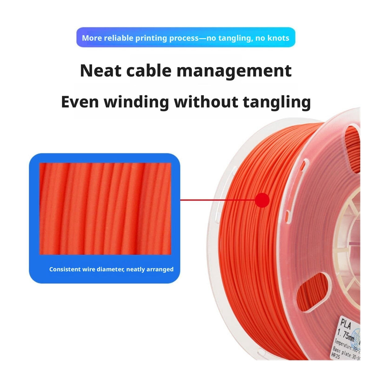 PLA 3D Printer Filament 1.75mm 1kg High Temp Resistant Consumable