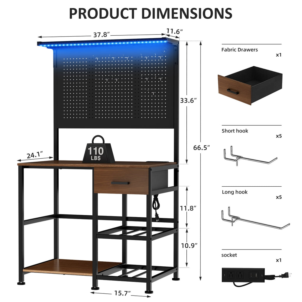 OmniHaven Dual 3D Printer Stand with Filament Storage and Lockable Wheels