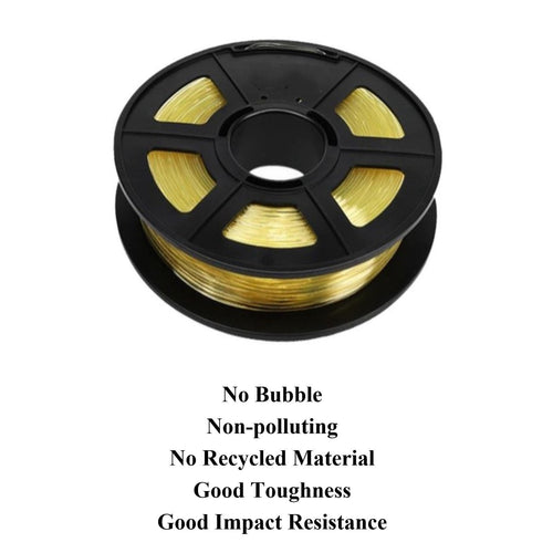 1KG Supported Filament, 1.75mm PVA Water-soluble Coil for 3D Printer & Pen, Transparent Solid Yellow Filament, Wide Compatibility