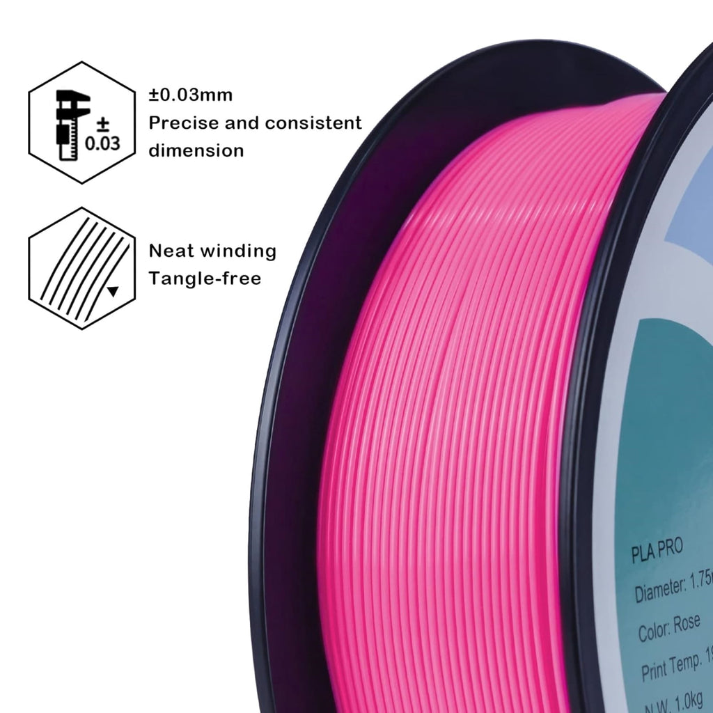 Ziro 3D PLA PRO Filament, 1.75mm 1kg, Metallic Silver