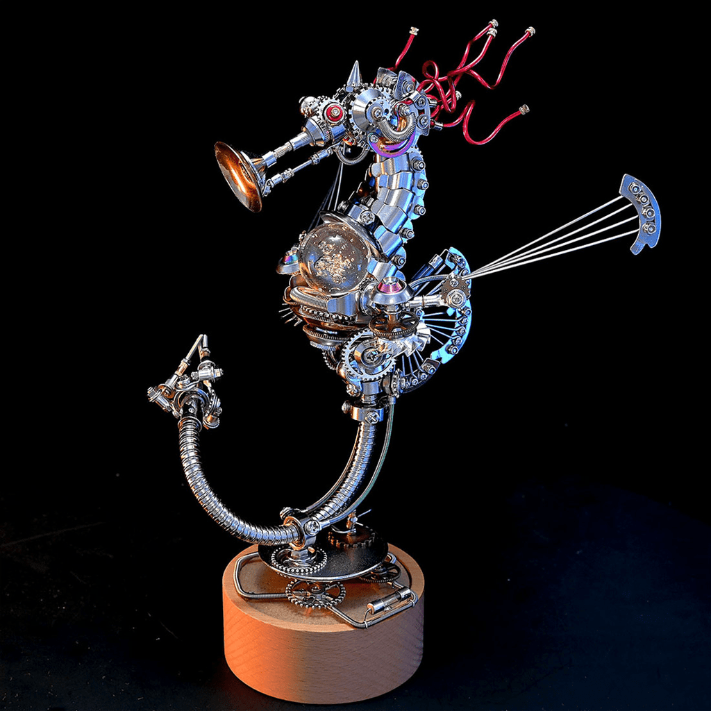 3D Metal Puzzles Steampunk Giant Squid Model Kit, 295+PCS DIY Assembly, Animal Metal Puzzle for Adults & Teens 16+, Exquisite Desktop Display for Home and Office Decor