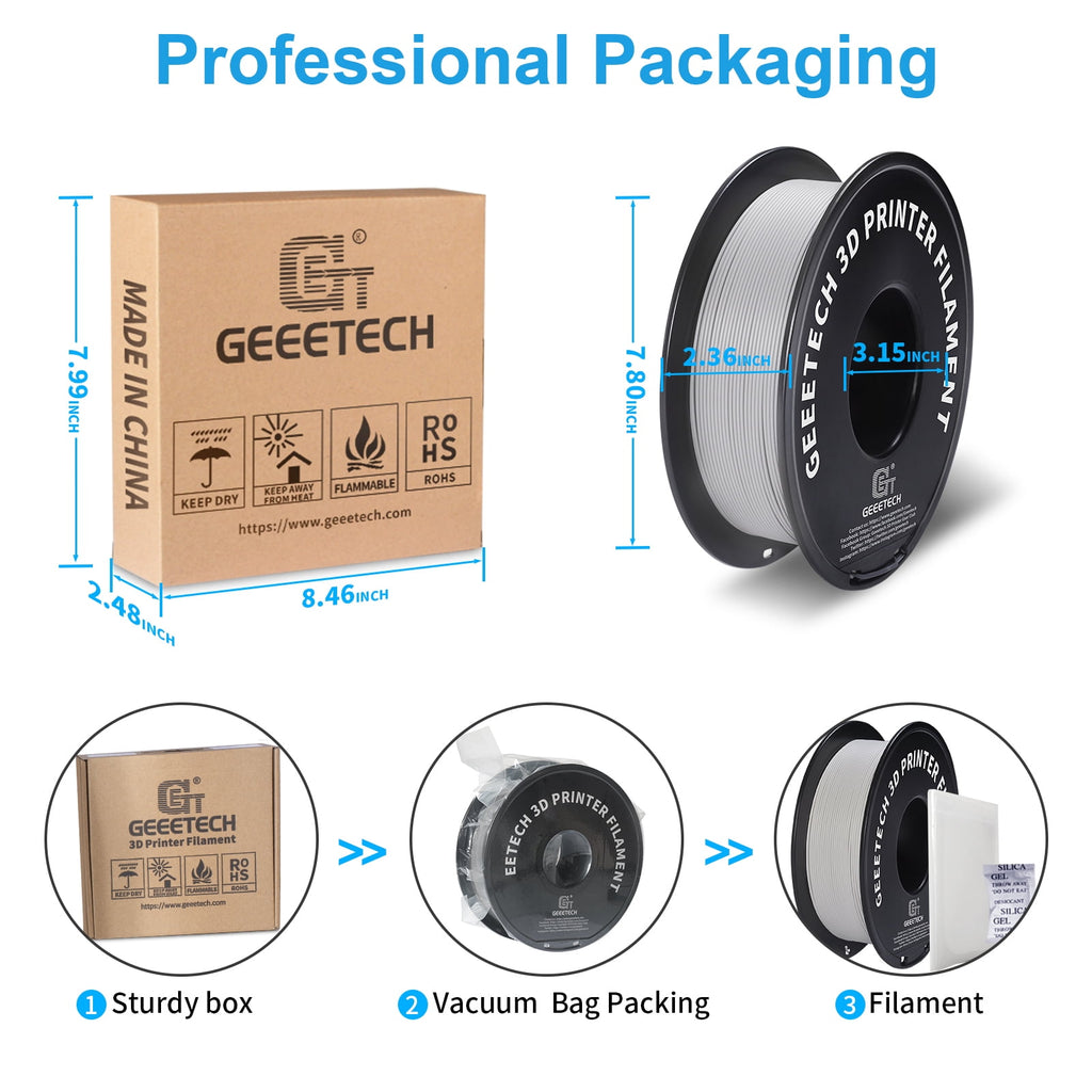 Geeetech navy blue Matte PLA Filament Matte 1KG, 1.75mm 3D Printer Filament Dimensional Accuracy +/- 0.01mm, 1kg Carboard Spool (2.2lbs) for Most FDM 3D Printers
