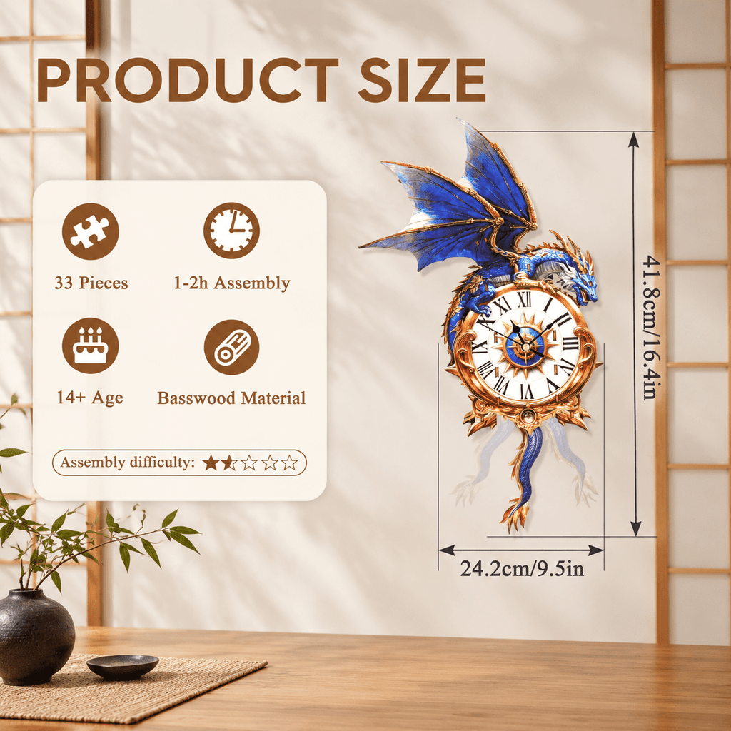 Wooden House Clock 3D Puzzle DIY Mechanical Clock Kit for Adults Teens