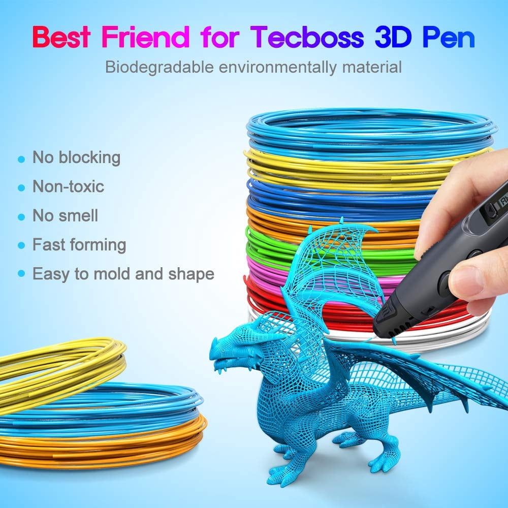 3D Pen PLA Filament Refills, 1.75mm PLA Filament Pack of 20 Colors Each Color 16 feet, Total 320 Feet, Create Professional Safety Refill for Kids, for 3D Pens and 3D Printers Arts