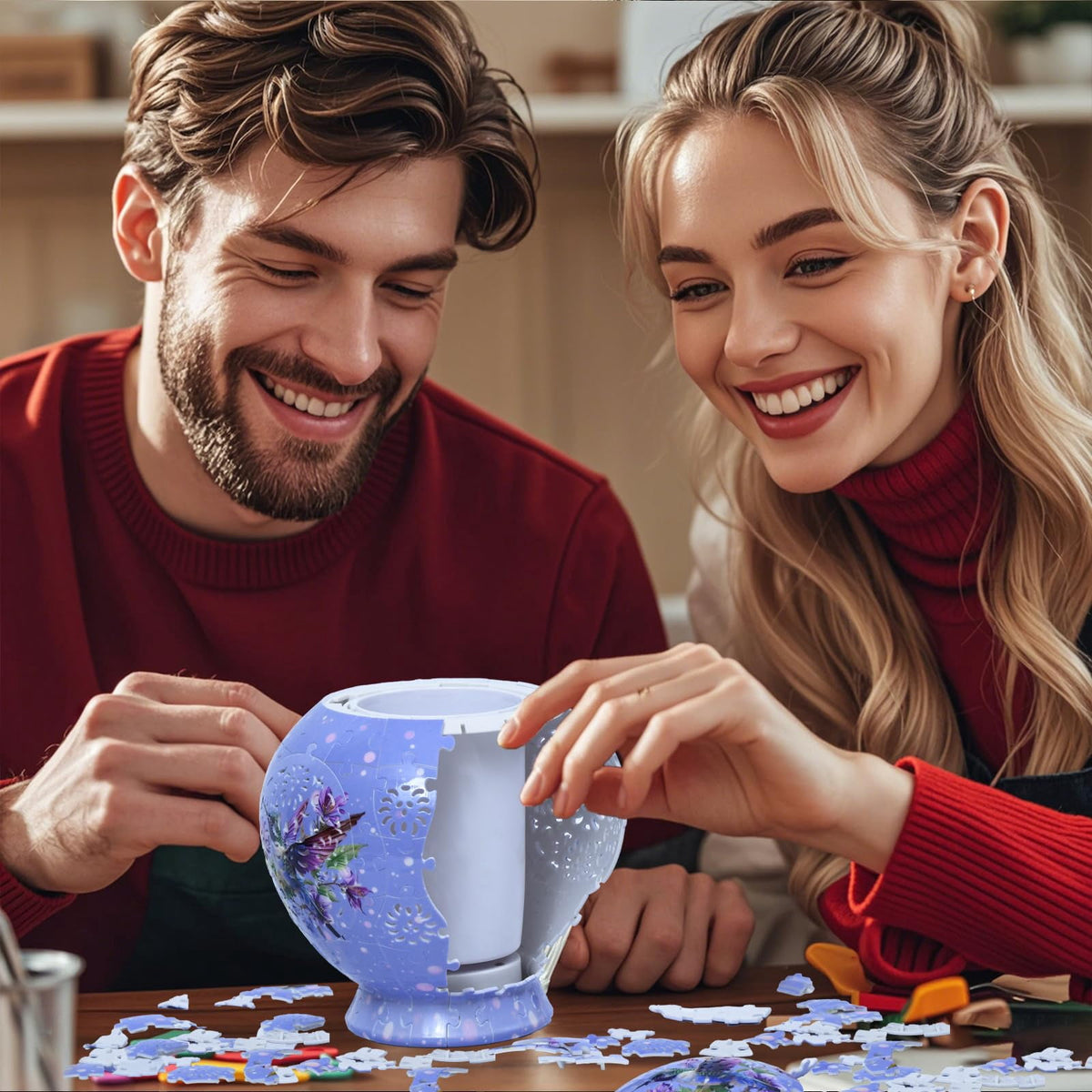 3D Vase Puzzle with Lighting ,200Pieces 3D Puzzles for Adults,Vase Puzzle for Home Decor,Christmas Birthday Gifts