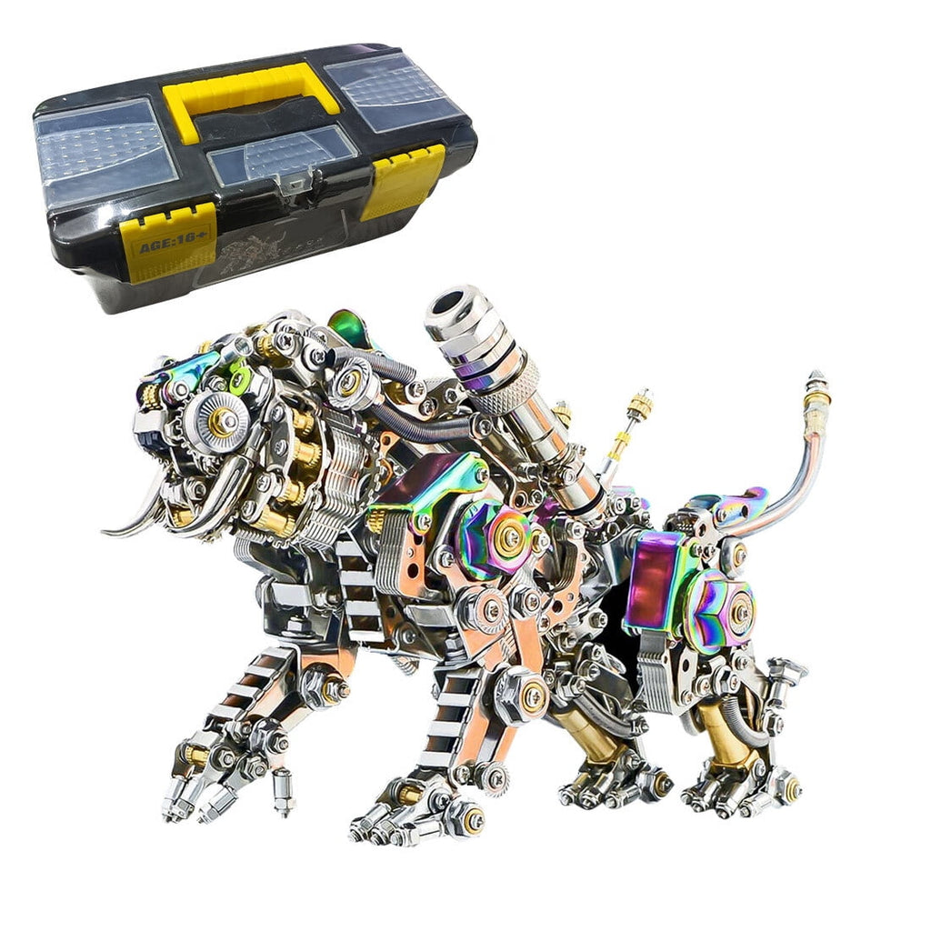 3D Metal Puzzle Colorful Bengal Tiger Model Kit, 700PCS Mechanical Steampunk Tiger 3D Metal Jigsaw Puzzle to Build, DIY Assembly Gift for Adults & Teens -Wings 1 Pair