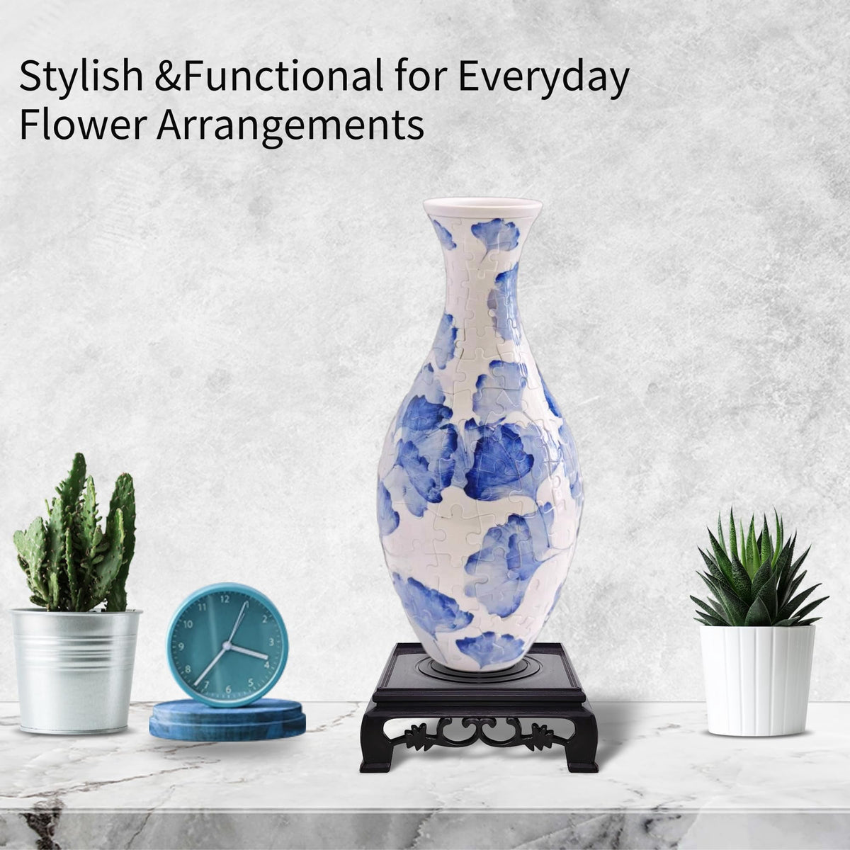 3D Puzzle Vase for Adults, Creative Vase Puzzle for Flowers(Secret Butterfly)