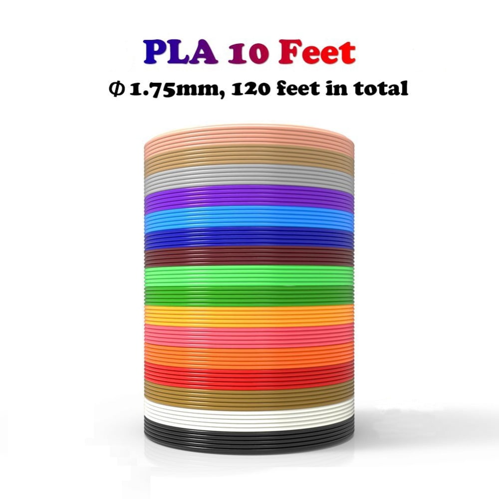 18 Color 1.75mm 3D Pen PLA Filament Each 2m/6.56feet 3D Printing Material Printer Refills Modeling