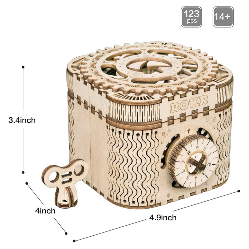 ROKR Puzzle Box 3D Wooden Puzzle Model Kits Birthday Gift for Adults and Teens(LK502 Treasure Box)
