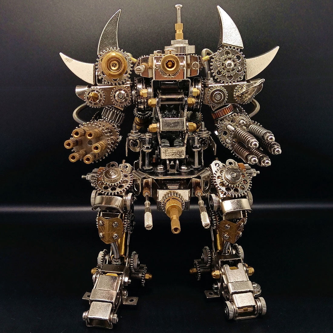 DIY 3D Metal Mecha Model Kit with Tools – Mechanical Stainless Steel Handmade Assembly Robot Figure, Steampunk Collectible Display Model for Adults and Teens