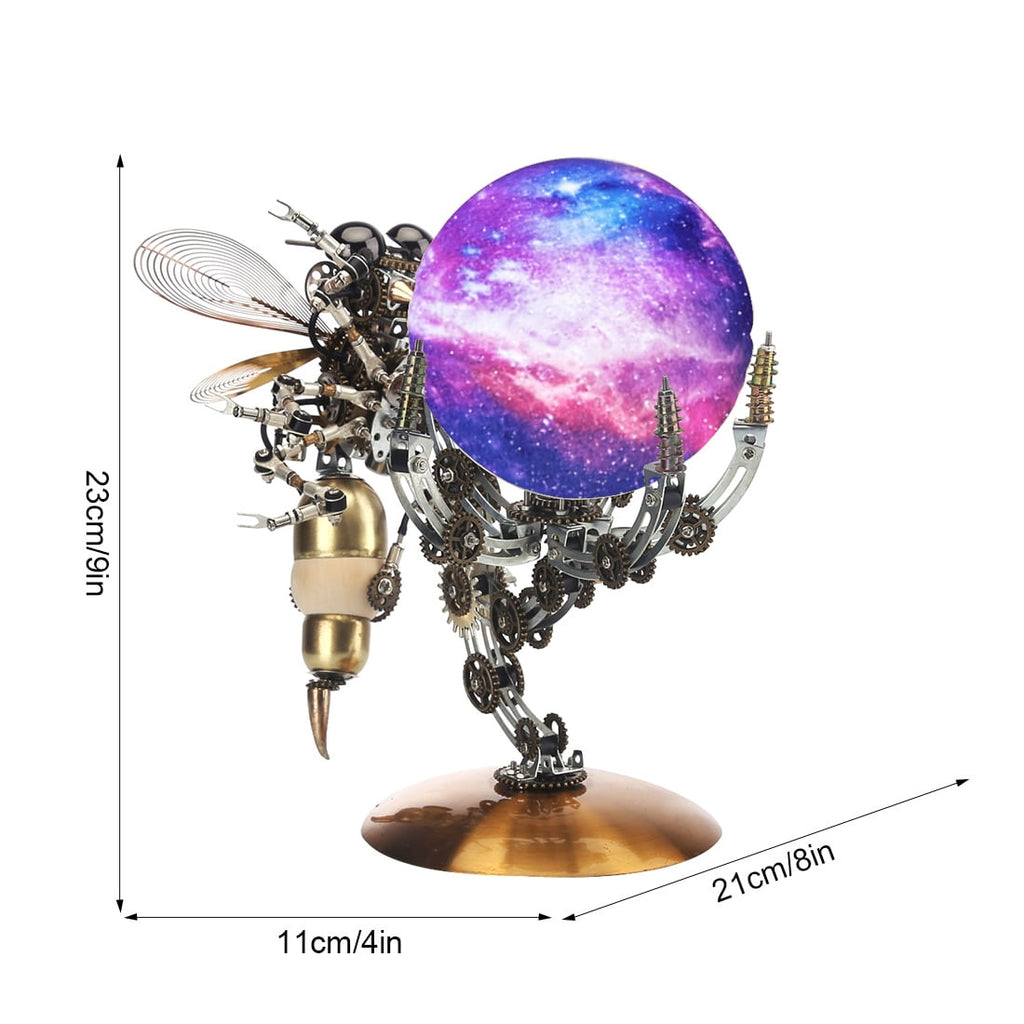 Mechanical Octopus 3D Metal Model Kit with Moon Lamp, Touch 3 Colors, Customizable Steampunk Puzzle & Desk Light, Perfect Room Decor and Gift Choice