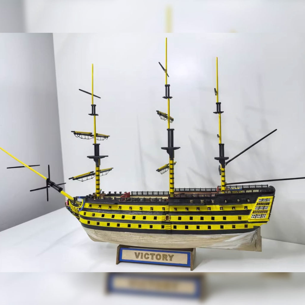 3D Wooden Puzzle Victory Sailing Ship, DIY Assembly Detailed Vessel Display Model Kit For Adult Collectors, Office Decor And Creative Gifts