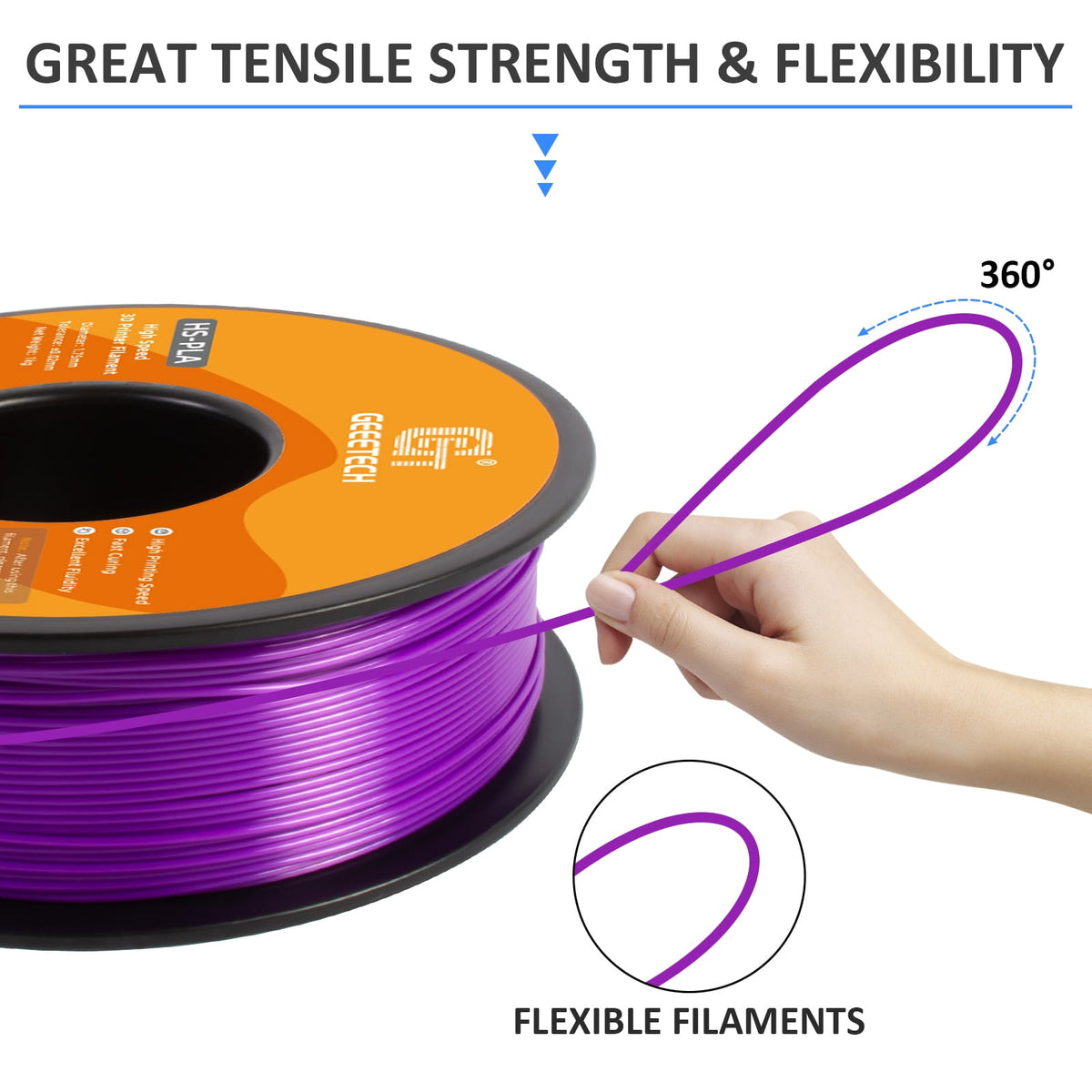 Geeetech 1.75mm PLA 3D Printer Filament, 1kg Spool (2.2lbs), Dimensional Accuracy +/- 0.03mm,yellow