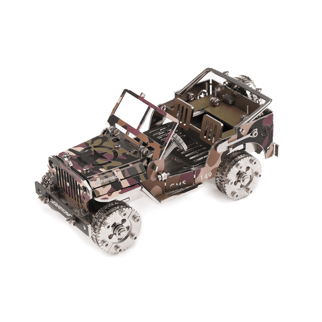 Iron Blood Combat Vehicle 3D Metal Puzzle Model Kit, 100+PCS Steampunk Mechanical Assembly Kit, Stainless Steel DIY Puzzle Model, Desktop Display Collectible & Engineering Hobby Kit for Adults