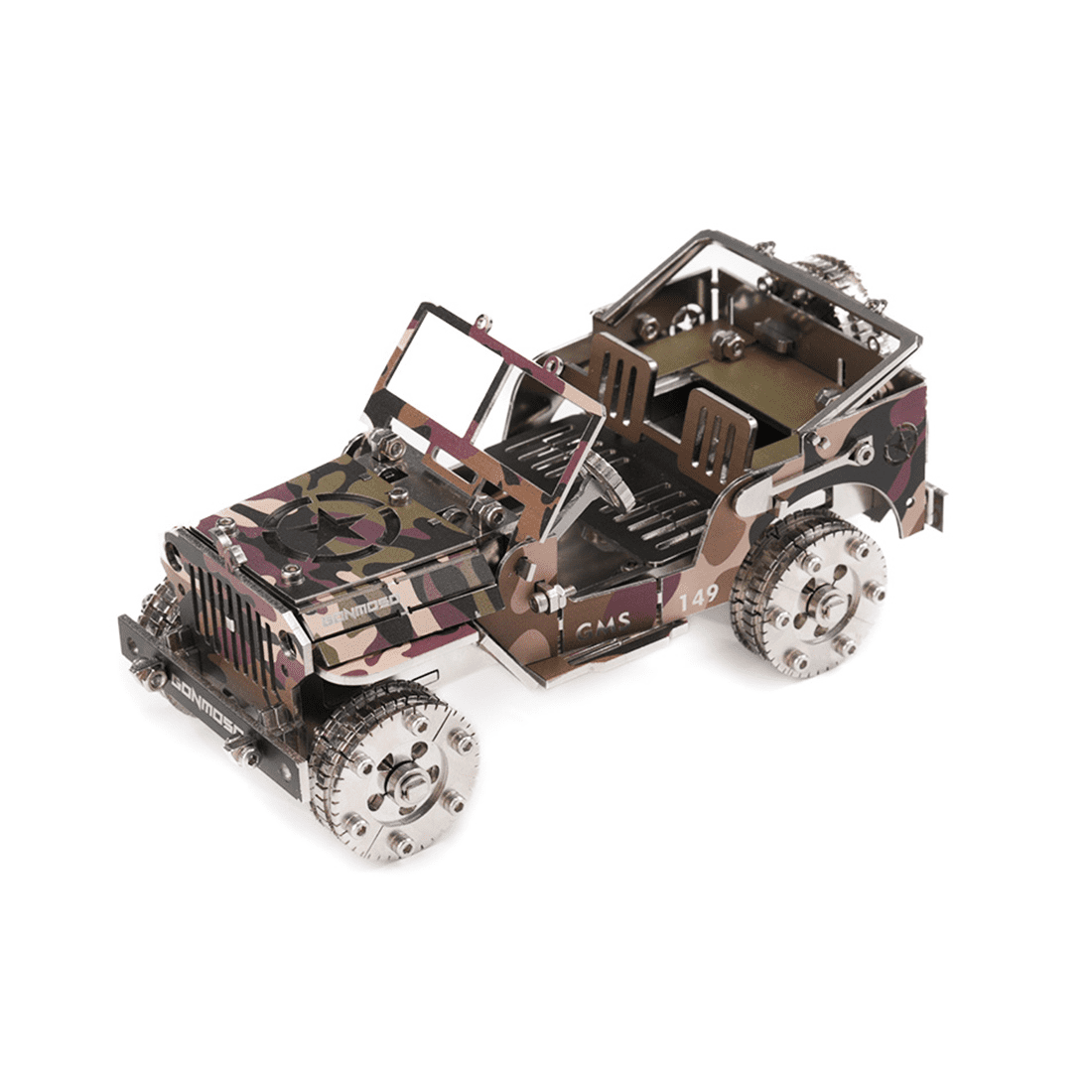 Iron Blood Combat Vehicle 3D Metal Puzzle Model Kit, 100+PCS Steampunk Mechanical Assembly Kit, Stainless Steel DIY Puzzle Model, Desktop Display Collectible & Engineering Hobby Kit for Adults