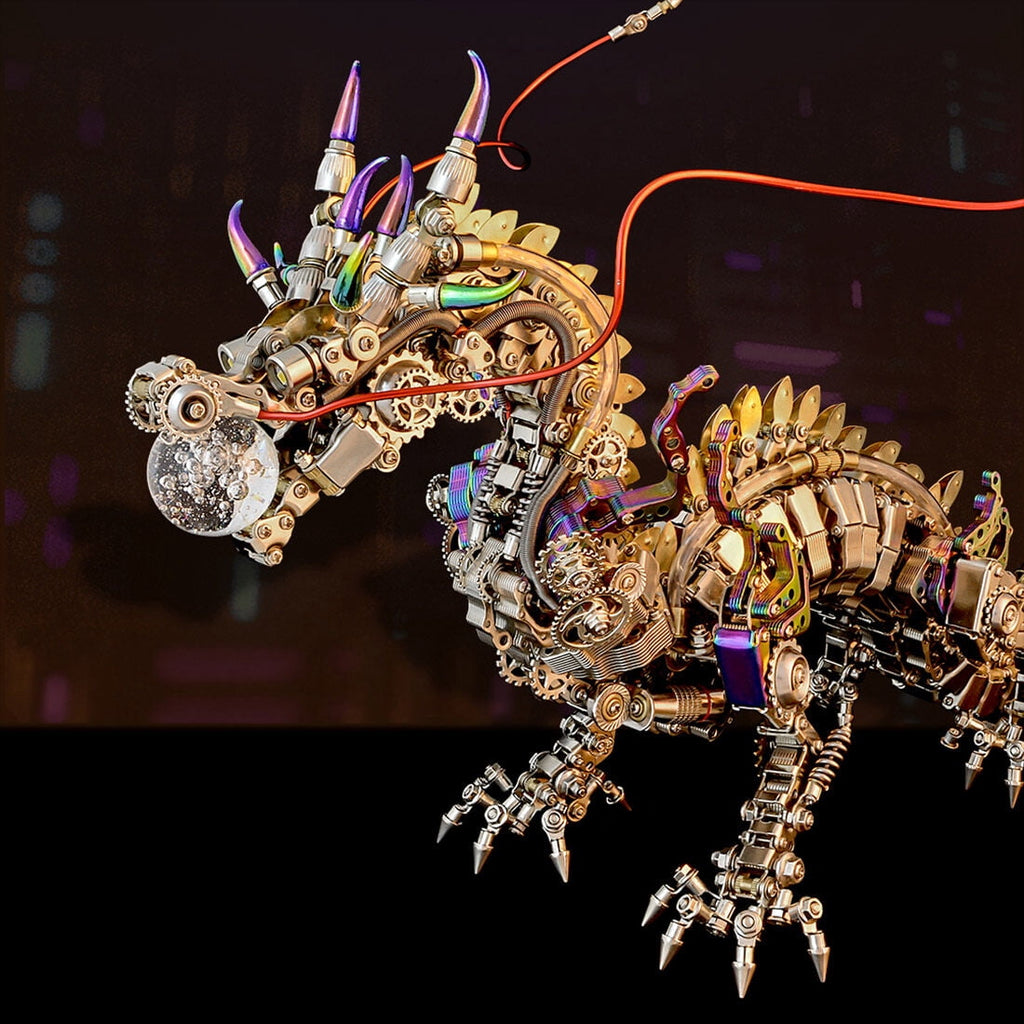 Lantern Fish 3D Metal Puzzle DIY Steampunk Assembly Kit, 700+PCS Mechanical Model with Movable Fins, Color-Changing Lamp & Collectible Gift for Adults & Teens