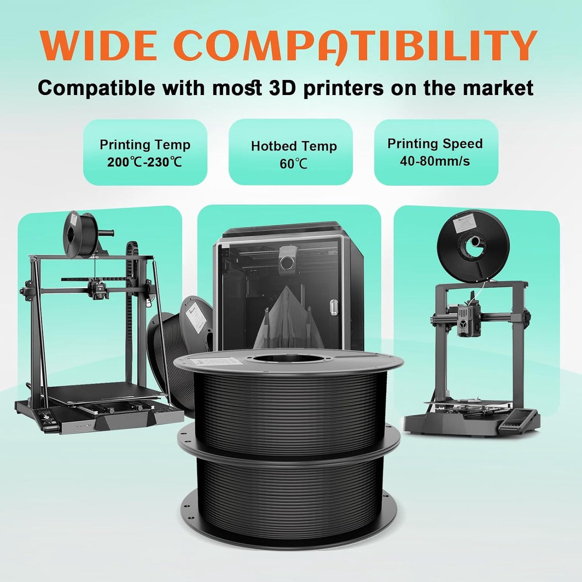 1.75mm PETG Printer Filament PETG Filament 1KG Filament for Printer Toughness Dimensional Accuracy +/- 0.02mm Fit FDM Printers